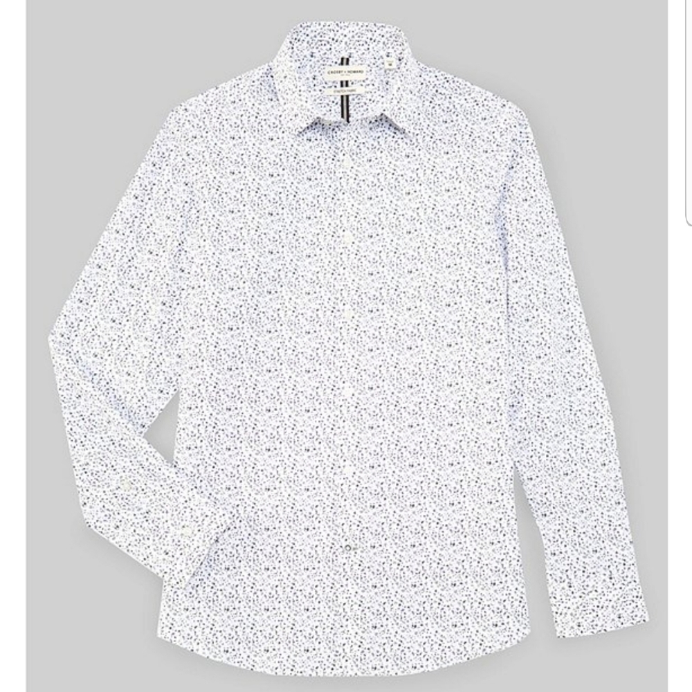 Long-Sleeve Varrick Geo Print Stretch Sportshirt